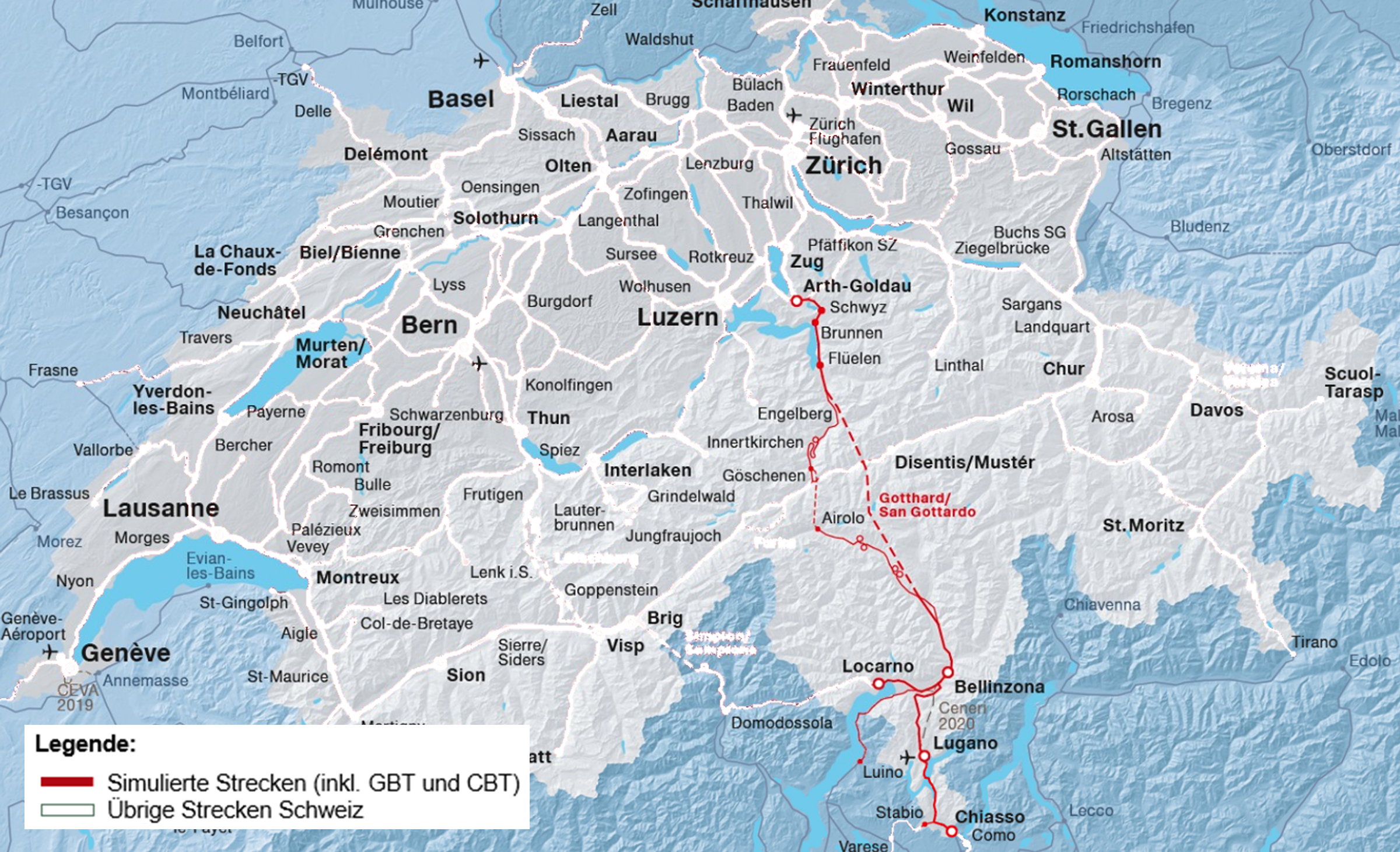 Untersuchungsgebiet Gotthardachse